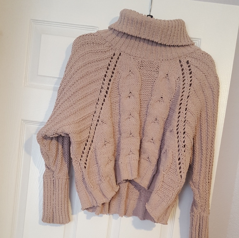 Cropped sweater with a turtleneck